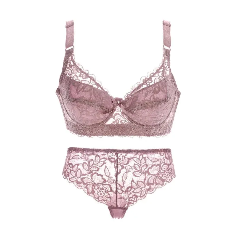 Sexy krajkové tenké kalhotky a kraťasy Velká dámská Bralette Set Push Up Set podprsenky Dívčí top BH Sety spodního prádla Push Up Intimates