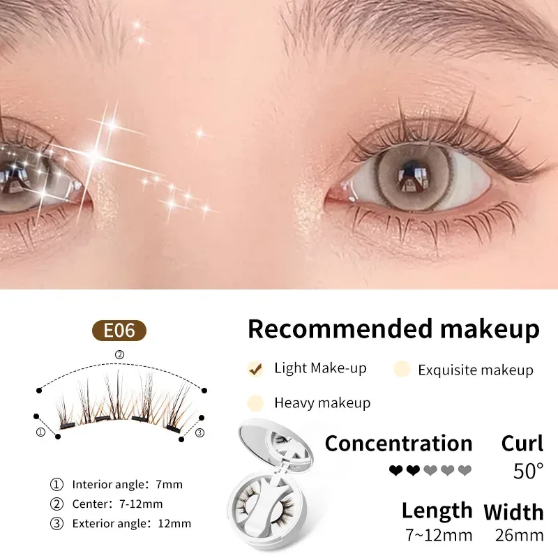 Brown Magnetic False Eyelashes Natural Soft Light Weight Eye Makeup Set With Applicater One-Piece Box Easy To Carry Eyelash Tool — image 6