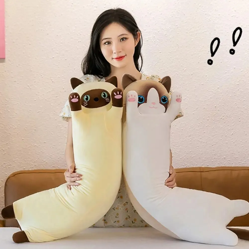 Cute 50/70cm Cat Plush Toy Long Lovely Sleeping Throw Pillow Soft Creative Stuffed Animal Home Decor