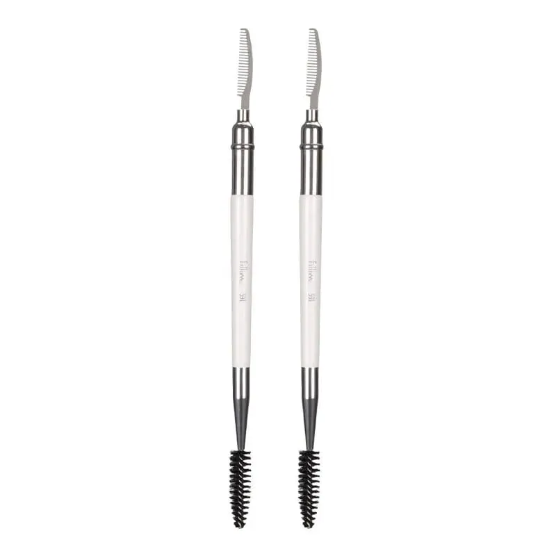 1pc Dual ended Brow Comb Makeup brush Eyebrow Make up brushes stainless steel Eye Lashes roller Eyelashes white Beauty tool 591