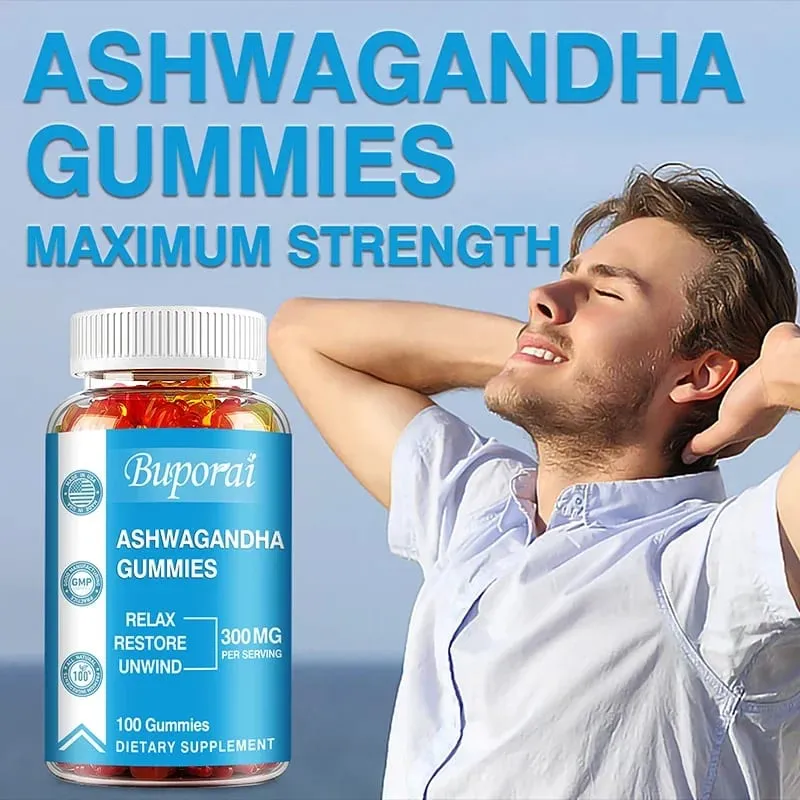 Ashwagandha Gummies - Relieve Stress Enhance Memory Focus Promote Immune and Nervous System Health and Metabolism