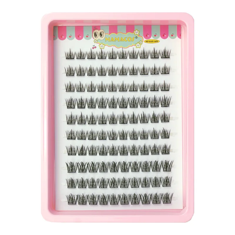 10 Rows Cat Eye Single Cluster Fake Eyelashes Natural Cosplay Makeup False Eyelashes Self-adhesive Natural Wispy Lash Extension