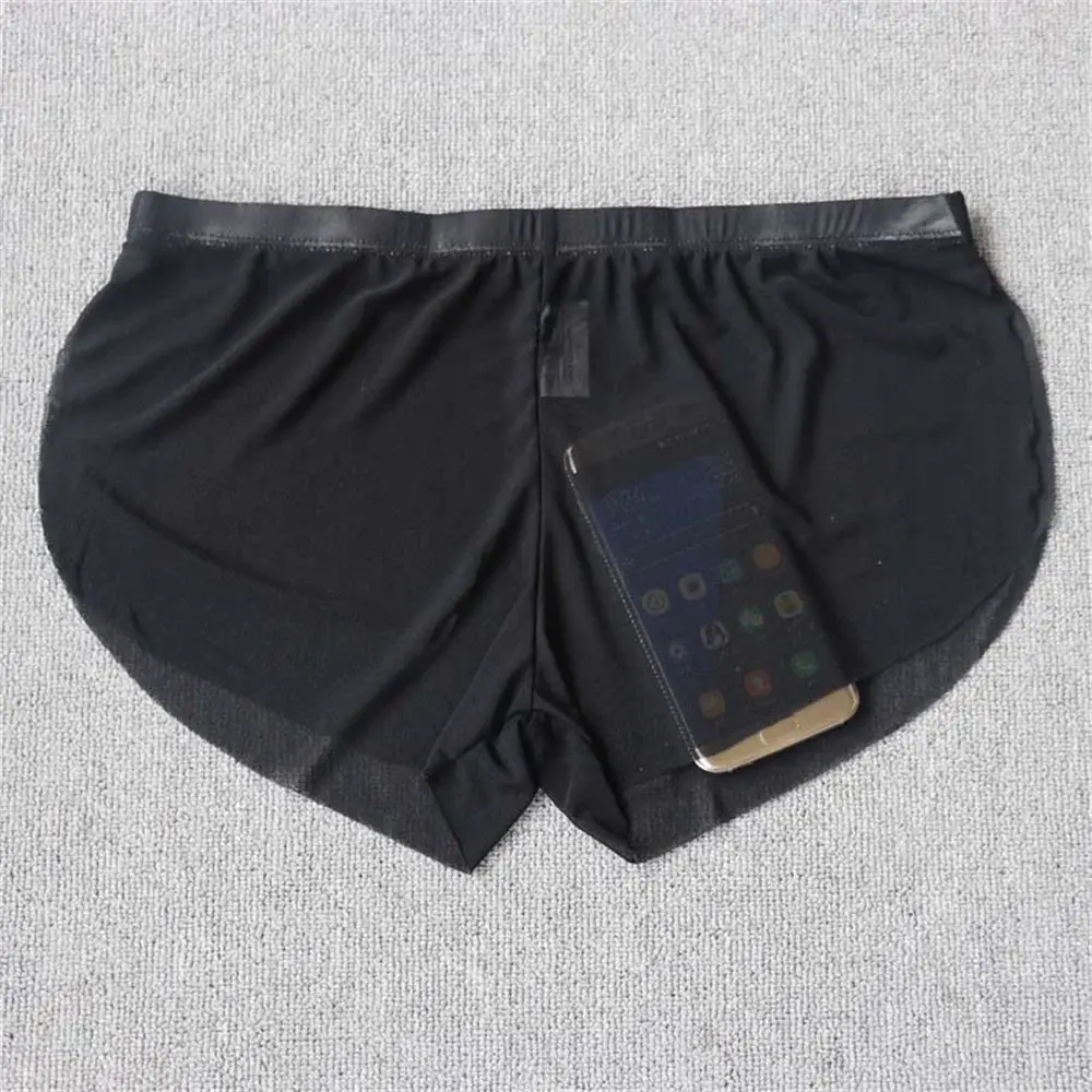 Sexy Transparent Mesh Boxers for Men Hot Male Trunk Underwear Comfortable Aro Pants Summer Casual Shorts