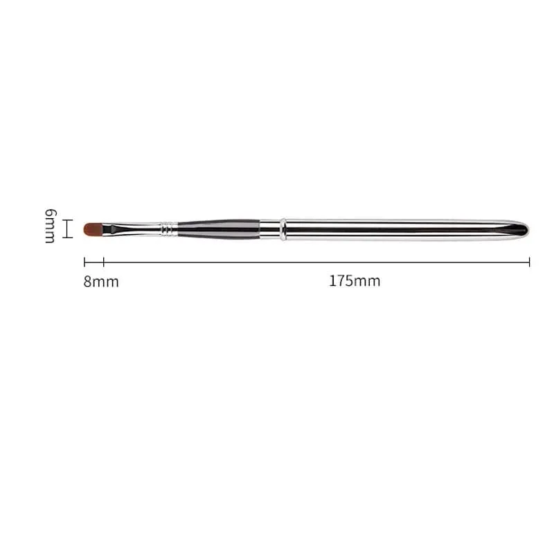 Portable Silver Lips Makeup Brush Pen Metal Handle Cosmetic Lipgloss Lipstick Lip Gloss Brush With Protect Cap Makeup Brushes