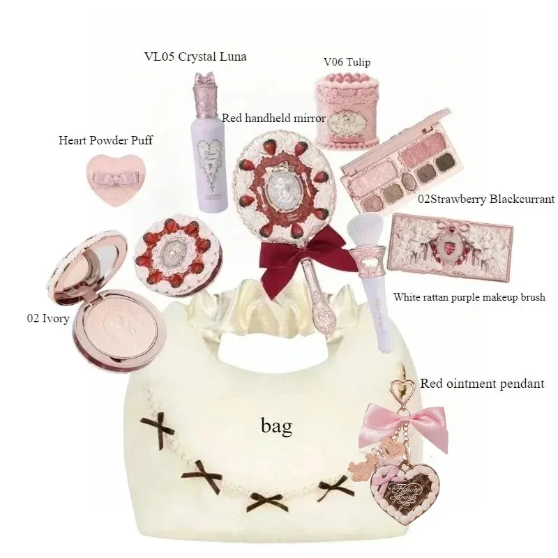 Strawberry Cupid Makeup Gif Box Eyeshadow Liquid Cheeks Red Lips Clay Powder 9pcs/ set