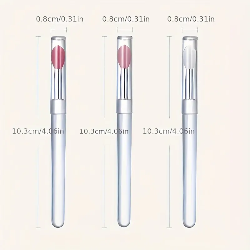 5 pinceaux à ongles réutilisables en silicone effet miroir - applicateur maquillage et vernis à ongles double tête