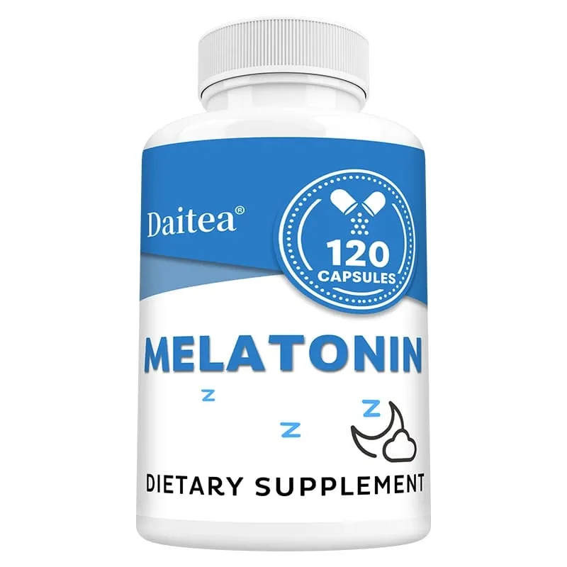Melatonin Supplement Capsules 5 Mg - Natural Sleep Support Relaxation and Calmness Promotes Sleep Quality
