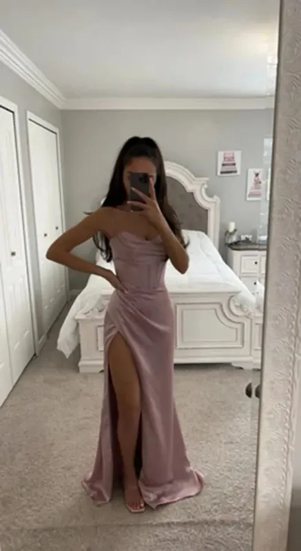 Nové letní plesové šaty Dámské šátek bez rukávů Jednobarevné šaty Jedno slovo Výstřih Slim Fit Otevřený zadní Rozparek Červené sexy šaty