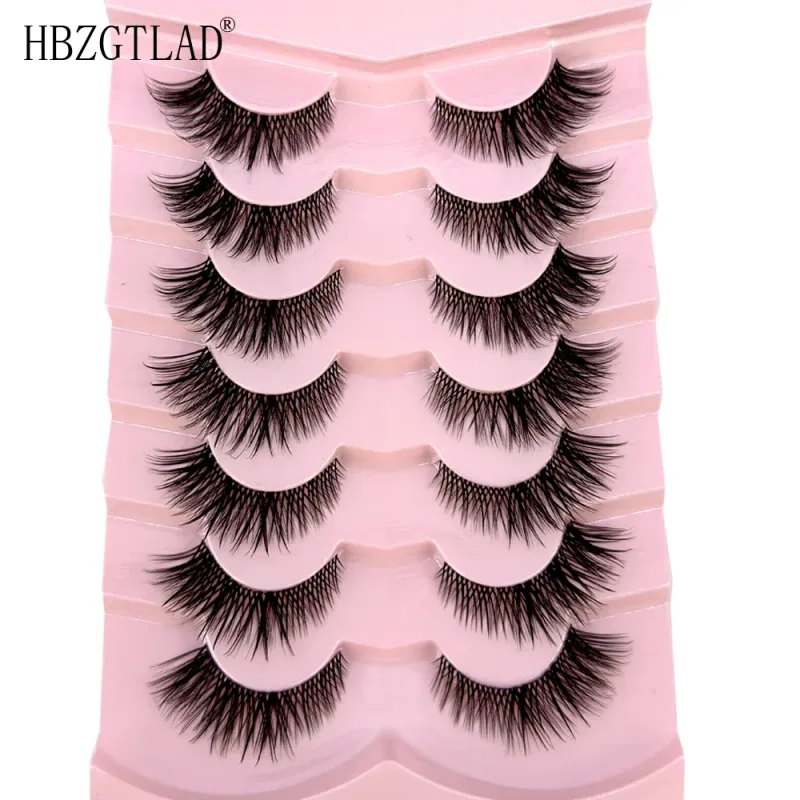 7/8PairsCat Eye Eyelashes manga Lashes 3D Clear Band Lashes naturalHalf Lashes End Eye Elongated Mink Eyelashes Fluffy Eyelashes — image 28