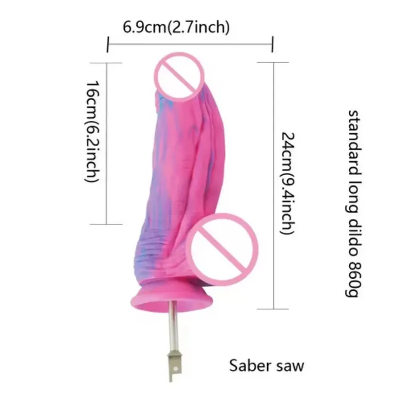 Šavlová přímočará pila velká silikonová dilda přímočará pila 3XLR VAC-U-LOCK Adaptérové ​​nástavce Sex Machine