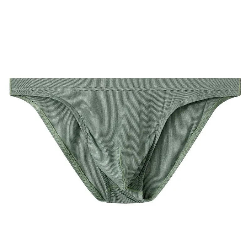 Slip in tessuto a costine da uomo Mutande Uomo Intimo sexy Traspirante Vita bassa Slip bikini da uomo Cuecas Custodia grande Hombre Sottovesti