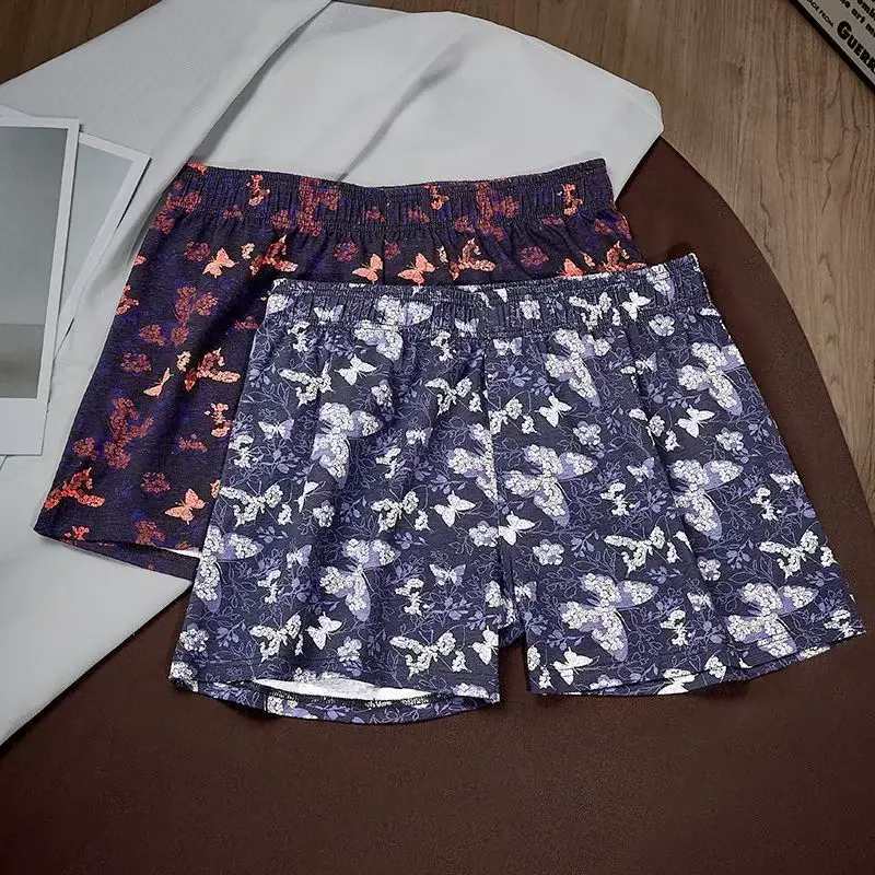 4Pcs Set Of Men's Personalized Butterfly Printed Flat Angle Pants, Loose Breathable Elastic Aro Pants, Men's Casual Underwear