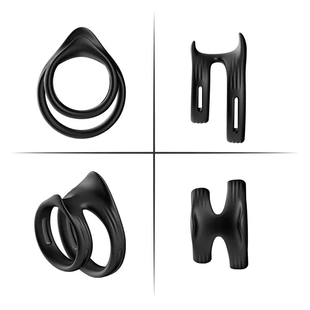 Silicone Double Ring Cock Penis Ring Adult Sex Toys For Men Time Delay Ejaculation Dick Restraint Semen Lock Ring Sex Supplies — image 3