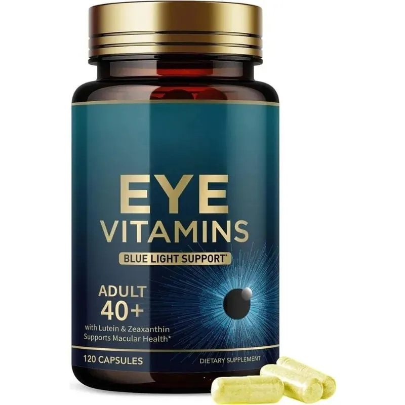 Eye Vitamins Capsules Blue Light Support with Lutein & Zeaxanthin for 40+ Macular Health Support for Men Women 120 Capsules
