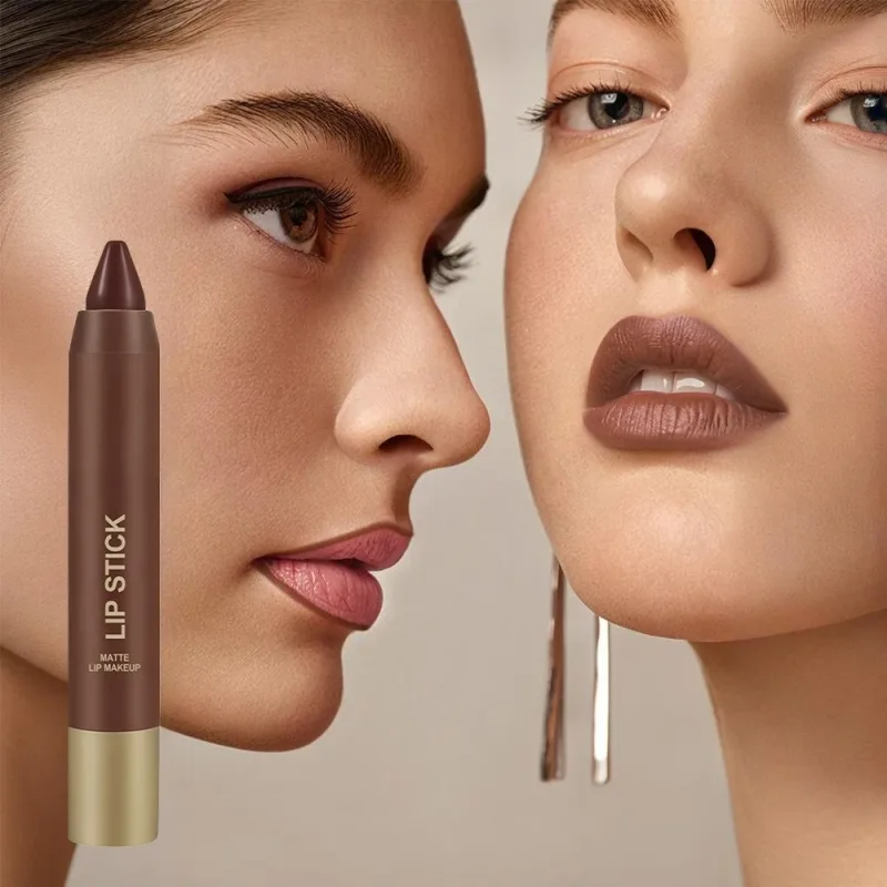 Matte Soft Mist Lip Liner Lipsticks 6 Colors Smooth and Pigmented Non-Stick Chocolate Lipsticks