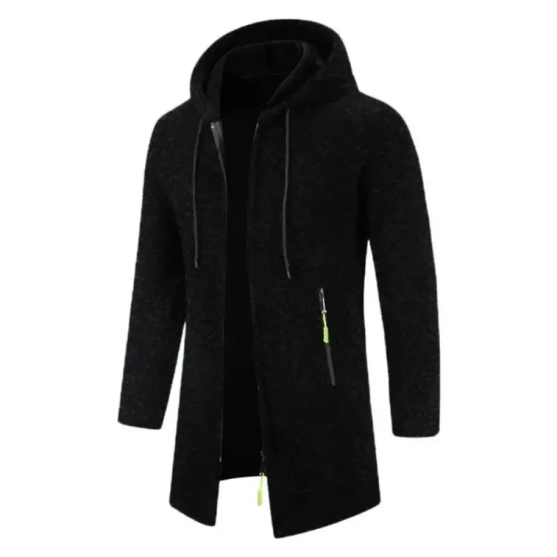 Nieuwe heren trui met lange mouwen en capuchon voor mannen rits sweatshirts oversize streetwear warme effen kleur herfst jas hoodie mannen