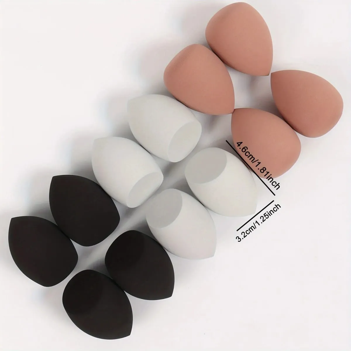 12 pieces latex free hydrophilic polyurethane beauty sponge set multi-color makeup mixing sponge suitable for liquid and cream