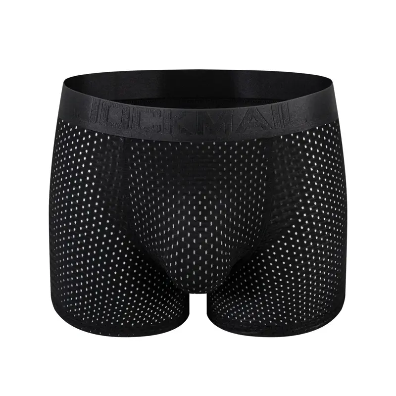Men Trunks Built-in Fake Butt Hip Lifter Enhancer Shorts Boxer Briefs Padded Underwear Shapewear Underpants Nylon Breathable