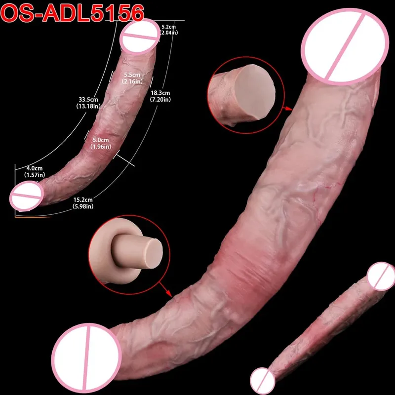 47cm realistická dlouhá dilda s dvojitou hlavou anální vaginální stimulátor Sexuální hračka s přísavkou pro lesbické páry Gay Muži Nástroje pro dospělé