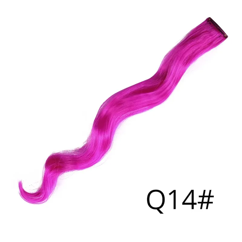 Synthetic Leeons Clip In one Pieces Hair Extensions Heat Resistant Hairpieces Rainbow Ombre Hair Extensions Fake Long Hair Women