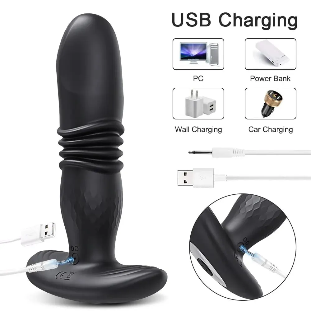 Telescopic Vibrating Butt Plug Anal APP Vibrator รีโมทคอนโทรลไร้สายเพศของเล่นสำหรับผู้หญิงตูด Anal Dildo นวดต่อมลูกหมาก Buttplug