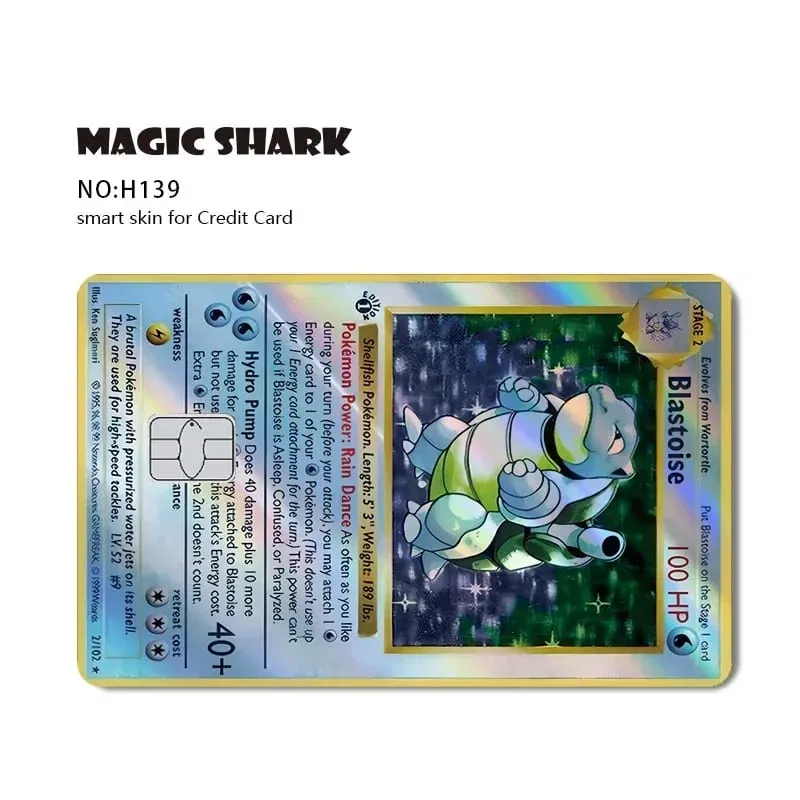 Charizard Gyarados Venusaur Blastoise Mewtwo Squirtle Snorlax Holographic Laser Credit Debit Card Film Skin Sticker