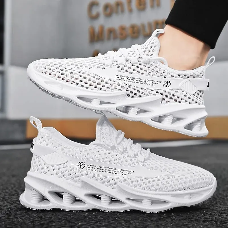2025 New Summer Sneakers Men Mesh Breathable Running Tennis Shoes Outdoor Sports Tenis Masculino White Casual Walking Shoes size