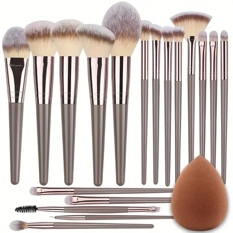 3-20PCS Makeup Brushes Set Foundation Highlighter Eyeshadow Blush Concealers Brush Female Beauty Tools Beauty Sponges Thumb Puff