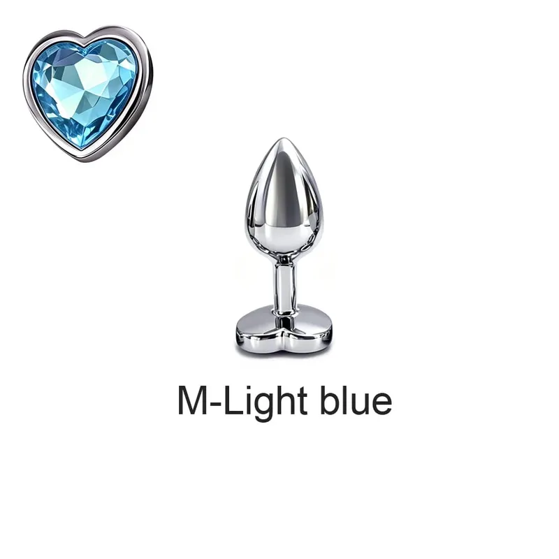 5 Sizes Metal Anal Plug Set with Heart Base Smooth Prostate Massage Butt Plug Sex Toys for Men Women Couples