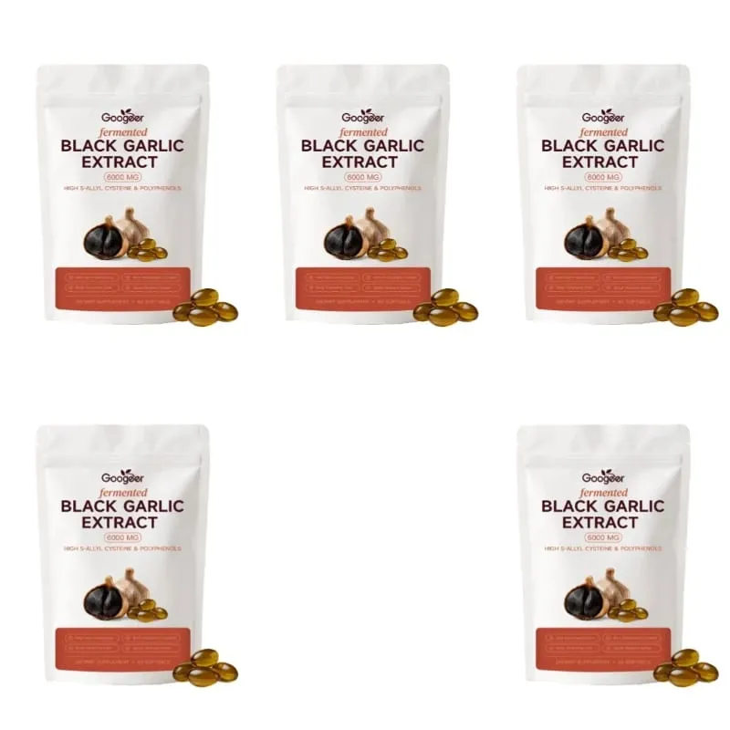 Googeer fermenteret sort hvidløgsekstrakt 6000MG Softgels Antioxidant Immunstøtte S-Allyl Cystein Mænd Kvinder 60 Softgels 60 dage