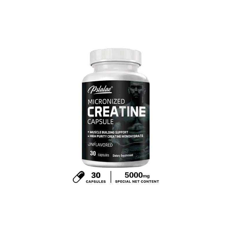 Micronized Creatine Powder (5000 Mg) Creatine Monohydrate Powder Unflavored Ketogenic Friendly Non-GMO 120 Capsules