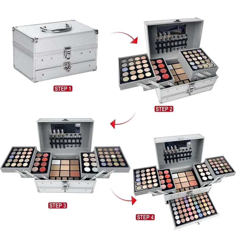 Makeup Set Box Eyeshadow Lip Blush Nail Polish Eyebrow Pencil Multi-functional Palette Christmas Wedding Birthday Gifts Cosmetic — image 6