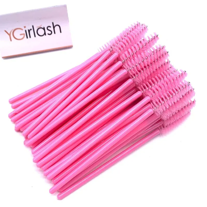 YGirlash 50 個ラッシュ白鳥クリスタルまつげアプリケーター使い捨てダイヤモンドハンドルナイロンマスカラワンドブラシ化粧品ツール