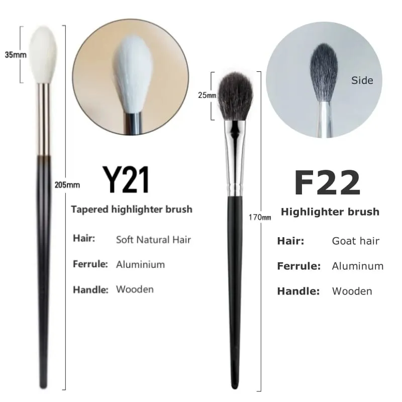 Tapered Highlighter Makeup Brushes Natural Goat Hair High Quality Face Blender Contour Make Up Brush Tools