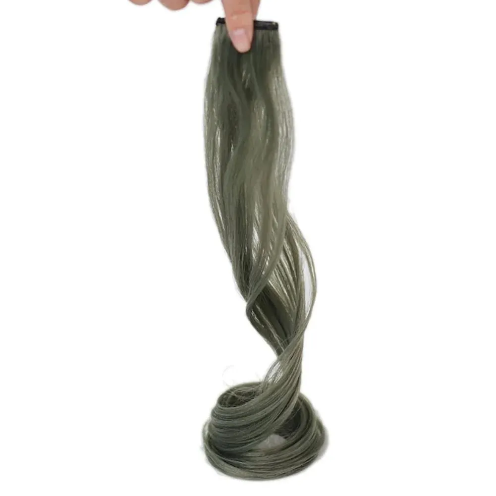 Colored Large Wave Long Curly Wig Ear Hanging Dye Hair Extensions Invisible High Temperature Silk Synthetic Wig Patch