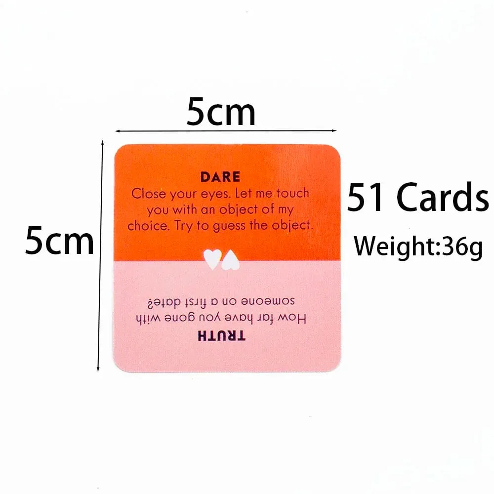Fun Exciting Board Game for Adults Truth or Dare for Couples English Version Lovers Party Game with 51PCS — image 5