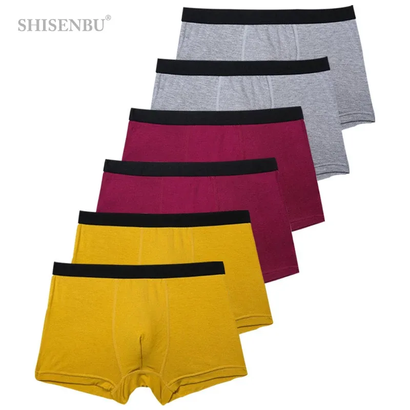 6pcs/Set Black Boxer Men Underpants Bamboo Mens Boxers Man Breathable Men's Panties Sexy Underwear For Men Gifts Comfortable New