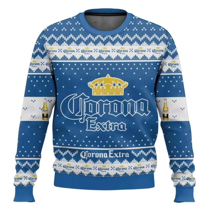 Suéter feio de cerveja Corona Natal cerveja feliz bebendo gifte de Natal masculino e feminino بالإضافة إلى حجم سترة أنيقة