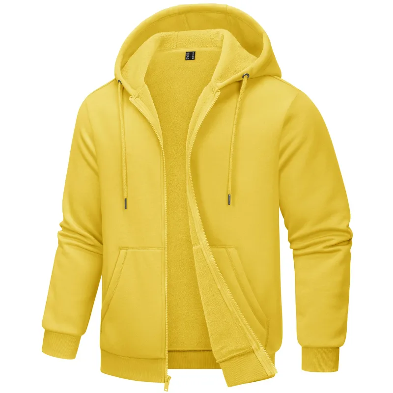 Big Pockets Fleece Lining Hoodies Mens Hooded Coats Full Zip Up Casual Hoodie Jackets Athlete Running Hiking Sportswear — image 40