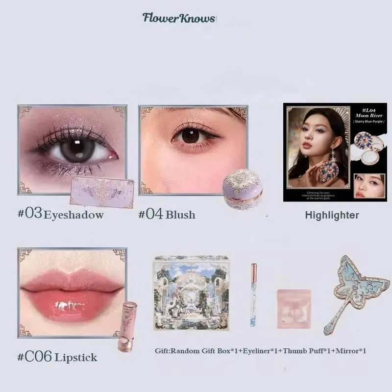 Flowerknows Butterfly Cloud Collar Collection Gift Set Makeup Kit Blush Lipstick Eyeshadow Palette All In One Box For Women — image 8