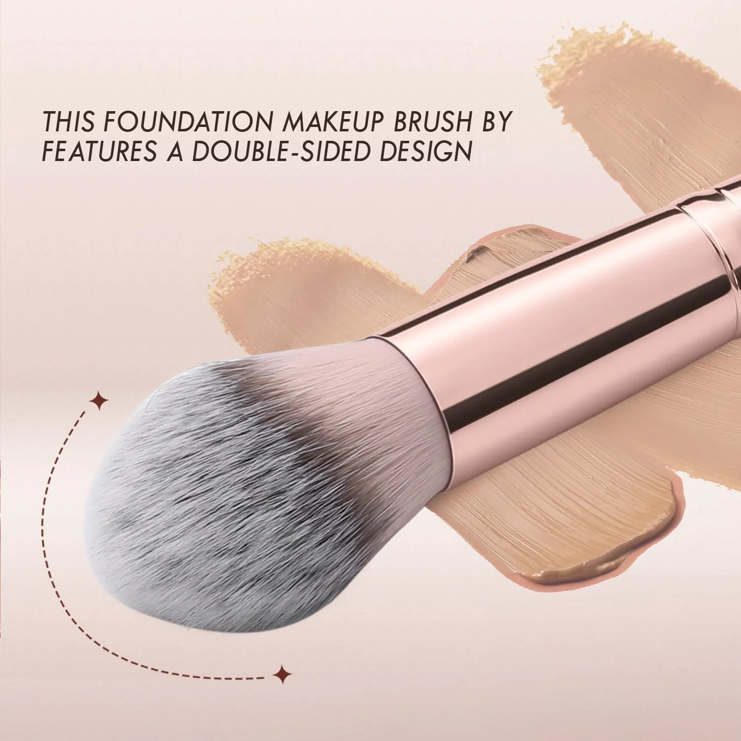 Double Ended Bronzer Brush Angled & Round Contour Brushes for Beauty Blending Liquid Powder Concealer Cream Cosmetics Blush — image 3