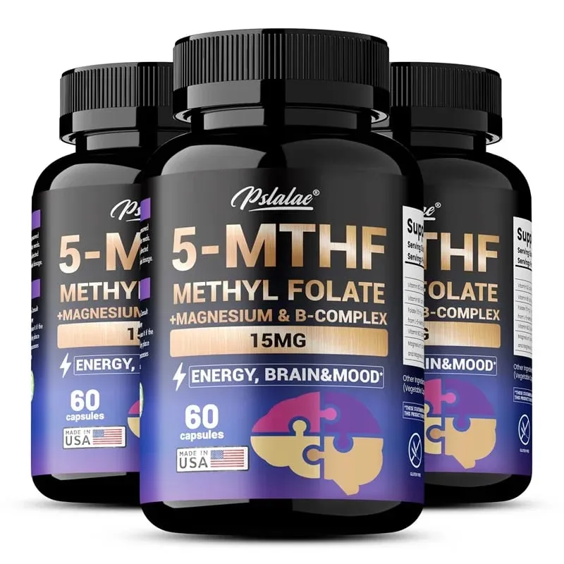 5-MTHF Methylfolate Supplement - Energy Brain and Mood Support Enhances Memory Focus and Clarity Boosts Cognitive Function
