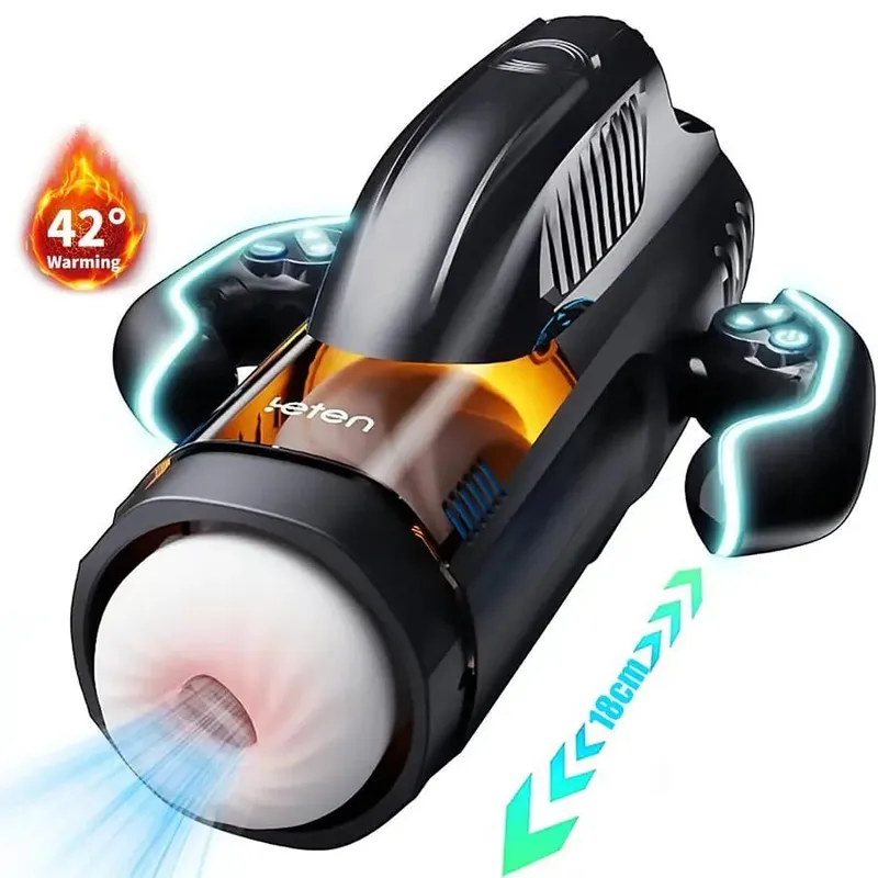 Automatic Male Masturbator with Sucking Thrusting Modes Heating Stroker Blowiob Machine LCD Display Adult Sex Toy for Men