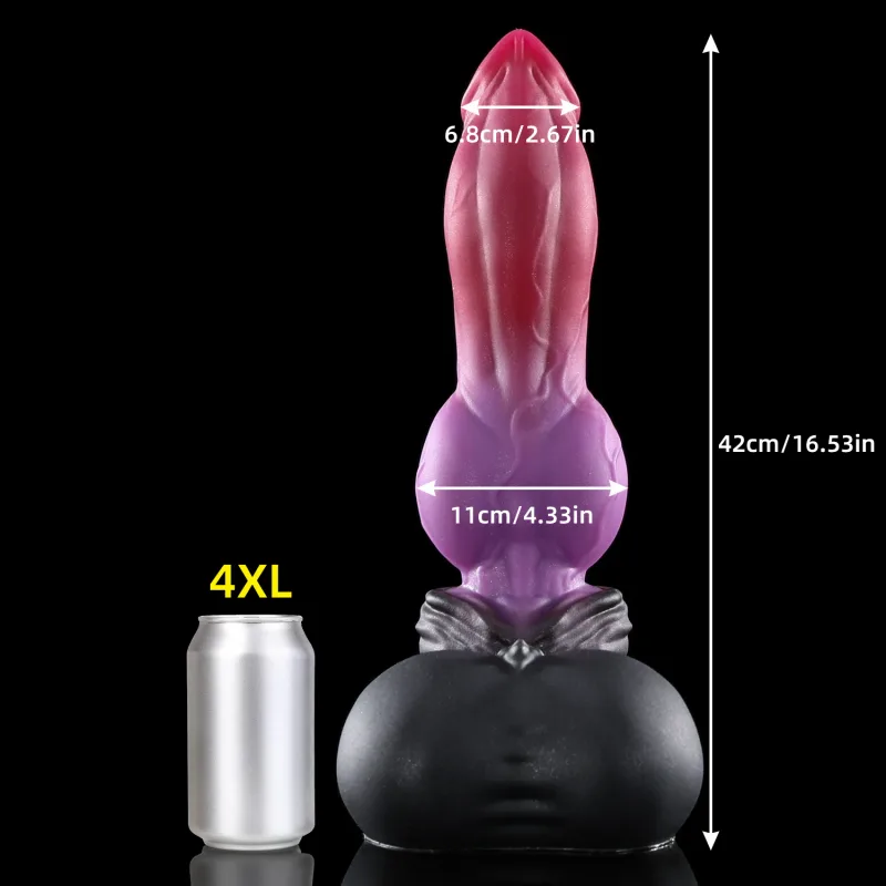 Nothosaur Purplish Red Realistic Huge Anal Plug Butt Plug Animal Fantasy Dildo Massage Anus Dilator Sensual Exploration Sex Toy