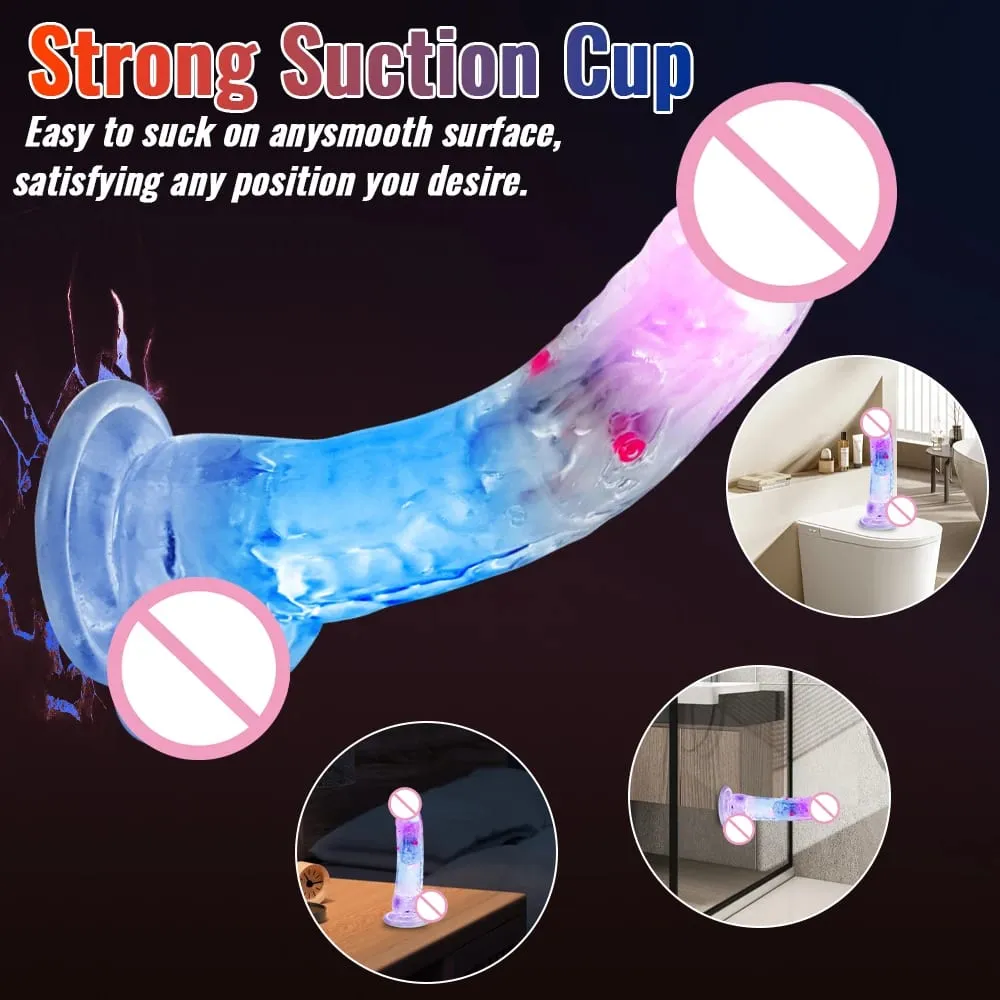 Remote Control Soft Realistic Dildo for Women G-spot Vibrator with LED Light Fake Penis Female Masturbation Sex Toy for Women — image 3