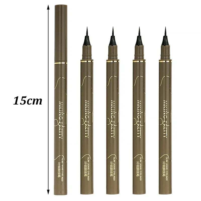Delineador líquido de secagem rápida, preto, marrom, à prova d'água, ultrafino, fosco, de longa duração, bicho da seda, lápis, maquiagem para os olhos, presentes
