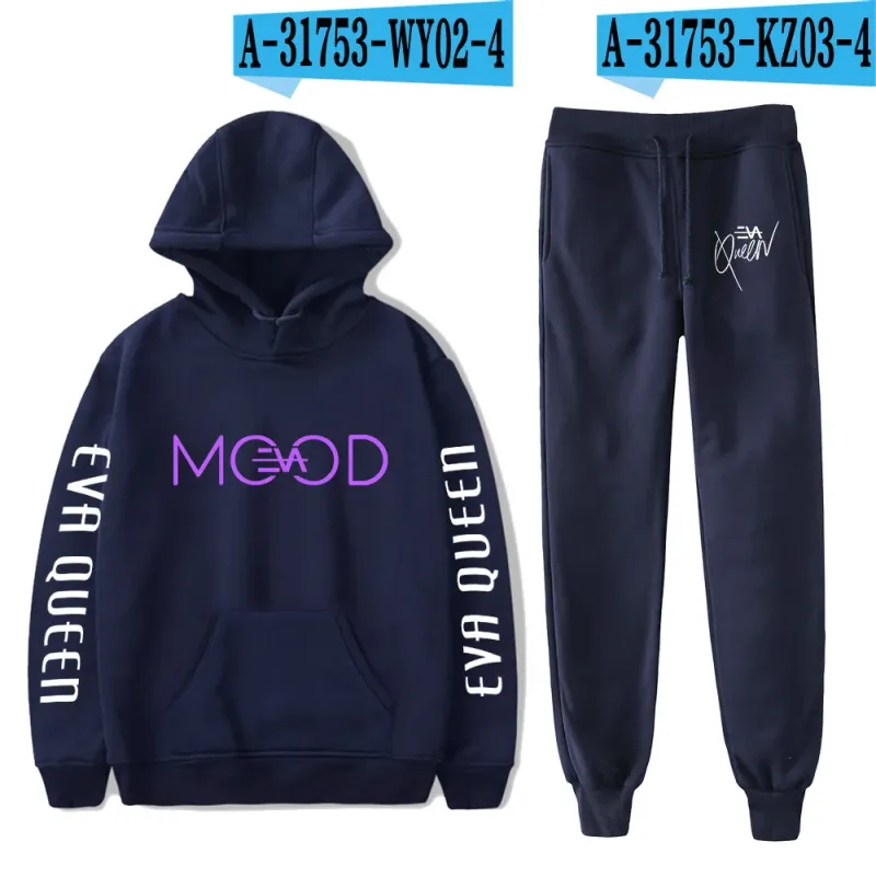 Hip Hop Comfortabel Eva Queen Print Sweatshirt Joggingbroek Pak Hoodies + Broek Pak Jongens/Meisjes 2 Delige Set Kleding