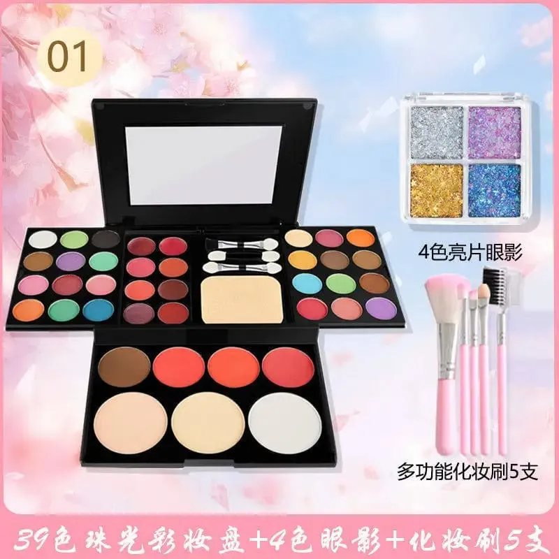 39-Color Makeup Powder Box Makeup Plate Makeup Set Full Set of Powder Eyeshadow Lipstick.