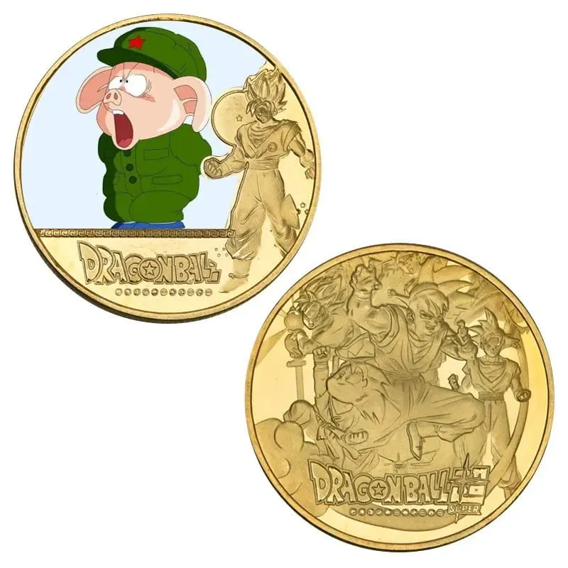 Dragon Ball Banhado A Ouro Moeda de Ouro Son Goku Vegeta Moedas Comemorativas Crianças Clássico Anime Periféricos Coleção Brinquedo Lembrança