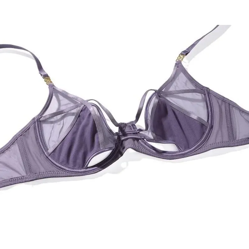 Set Sutiã E Calcinha Rendado Sem Espuma Aro Flexível Push Up Transparente Estilo Dark Academia Sensual E Elegante